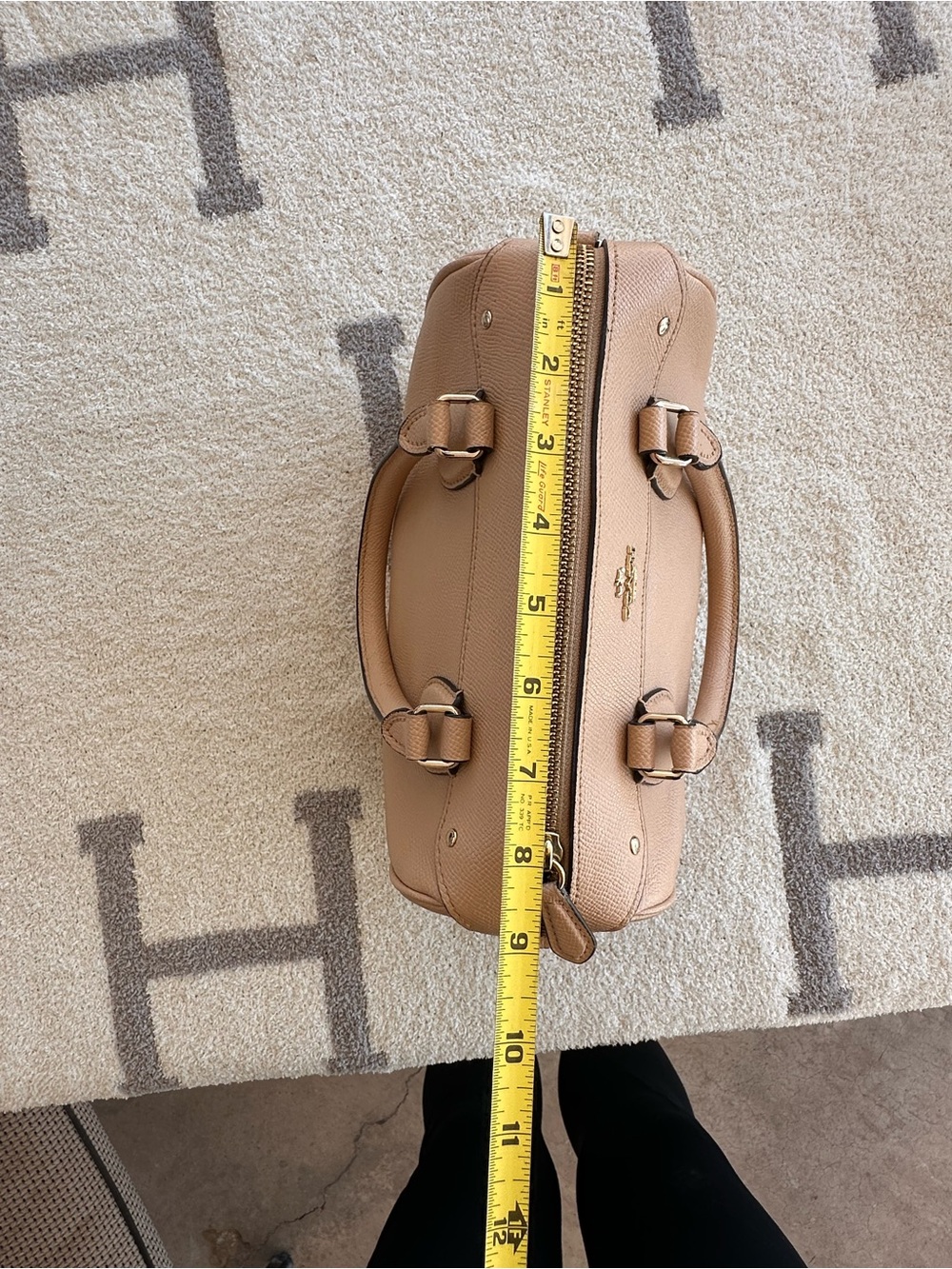 Coach Tan Pebbled Leather Mini Satchel with Gold Hardware - Picture 8 of 13
